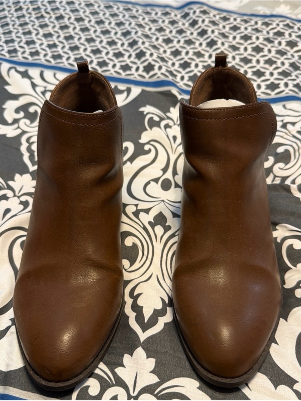 Brown Leather Women’s Slip-On Ankle Boots